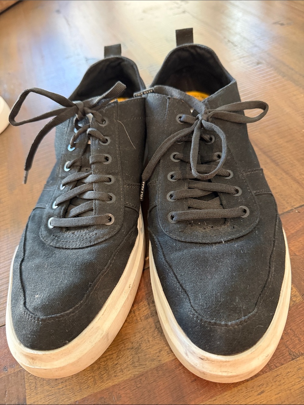Cole Haan Men's Black Canvas Low-Top Lace-Up Sneakers